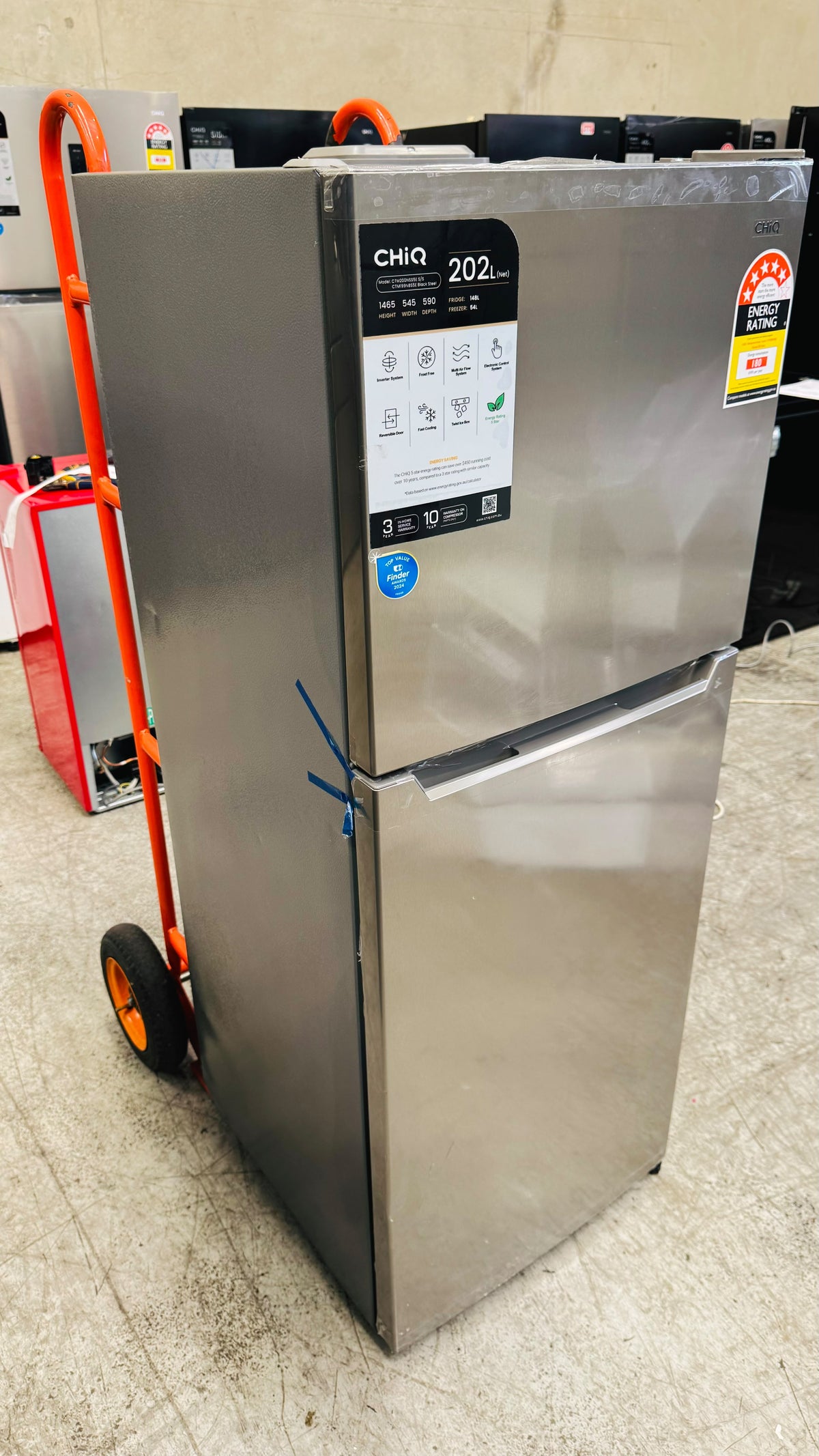 CHIQ 202 LITRES RETRO FRIDGE FREEZER FACTORY SECOND 6 MONTH WARRANTY