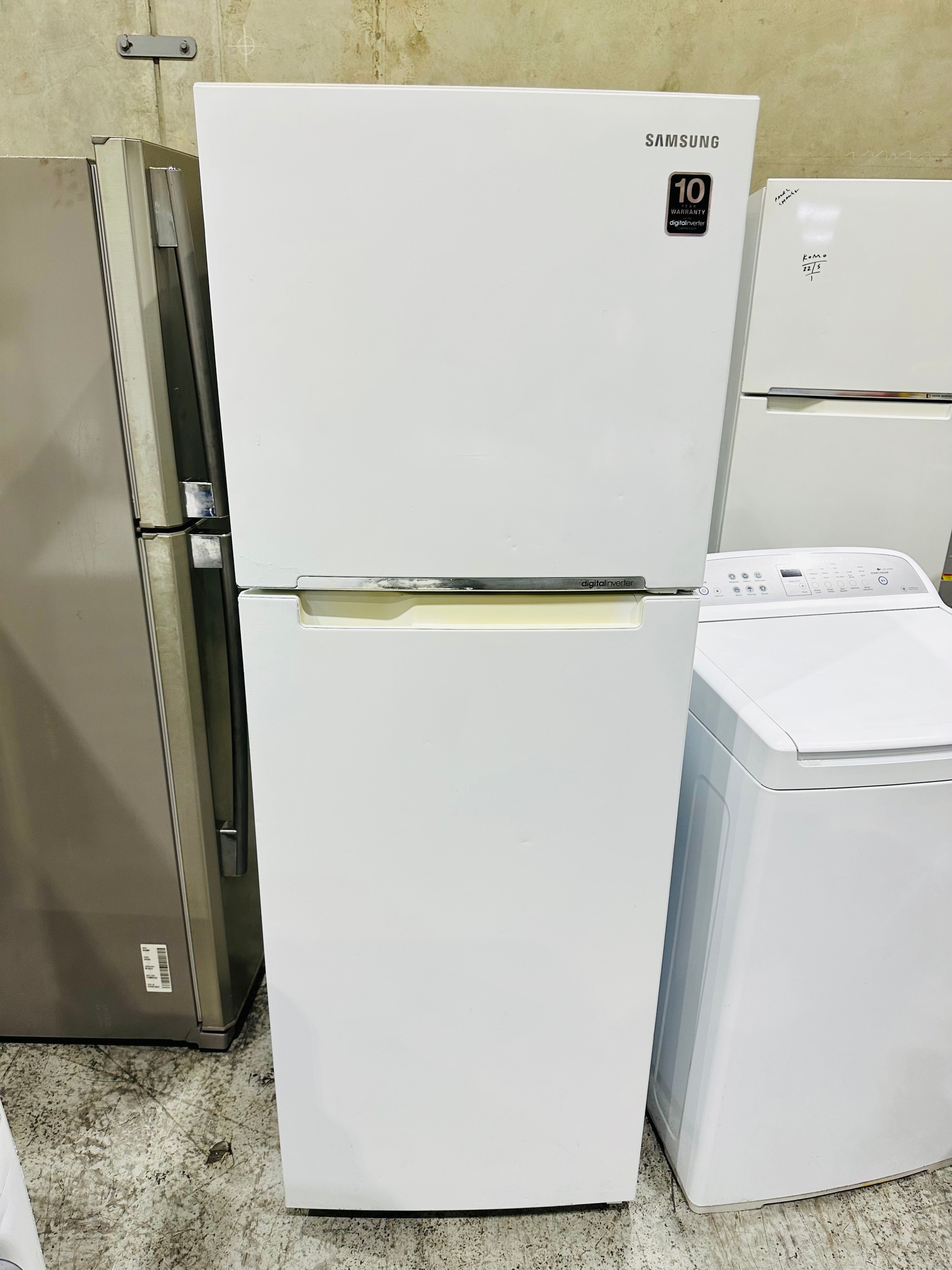 Samsung 341L Fridge Freezer & Fisher & Paykel 8.5kg Top Loader Combo