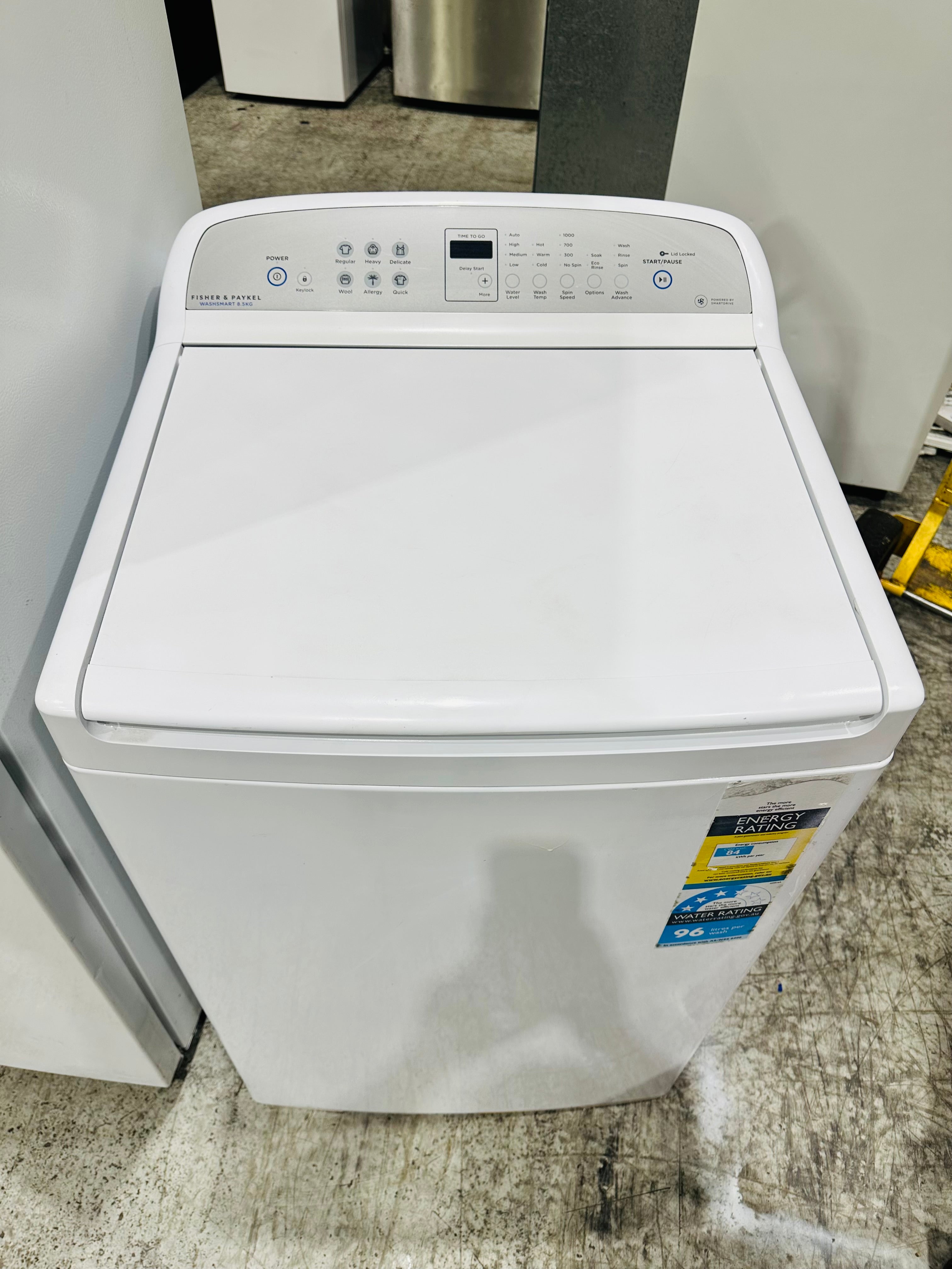 Samsung 341L Fridge Freezer & Fisher & Paykel 8.5kg Top Loader Combo