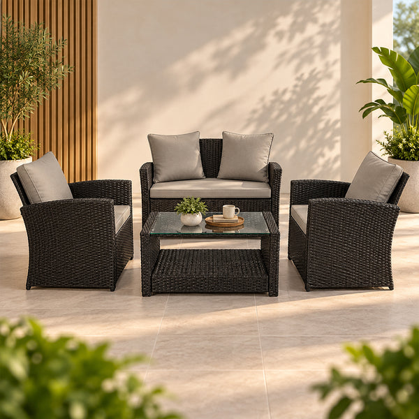 Elysian Wicker Haven 4 Piece Outdoor Lounge Set