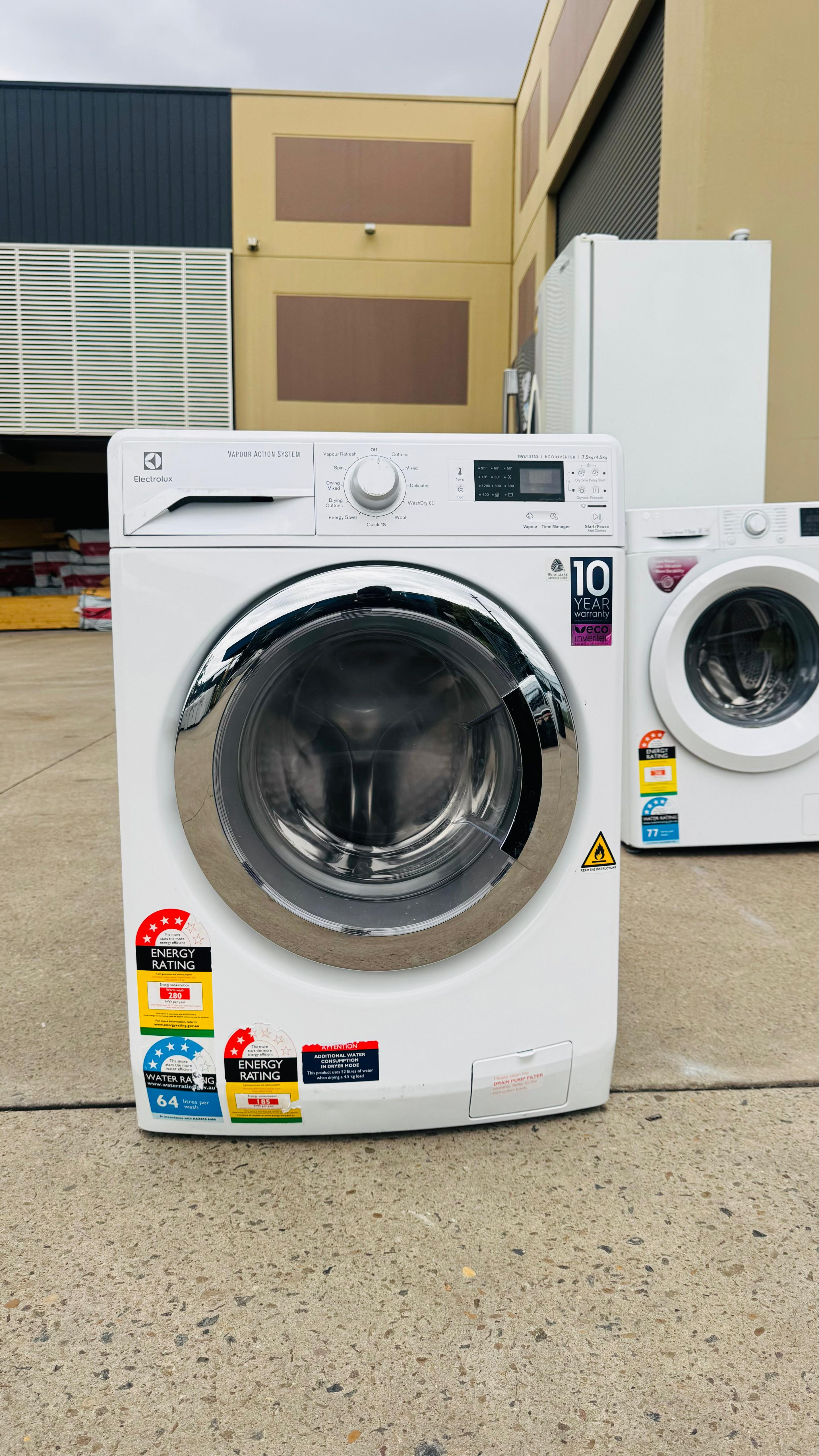 ELECTROLUX 7.5KGS FRONT LOADER WASHING MACHINE