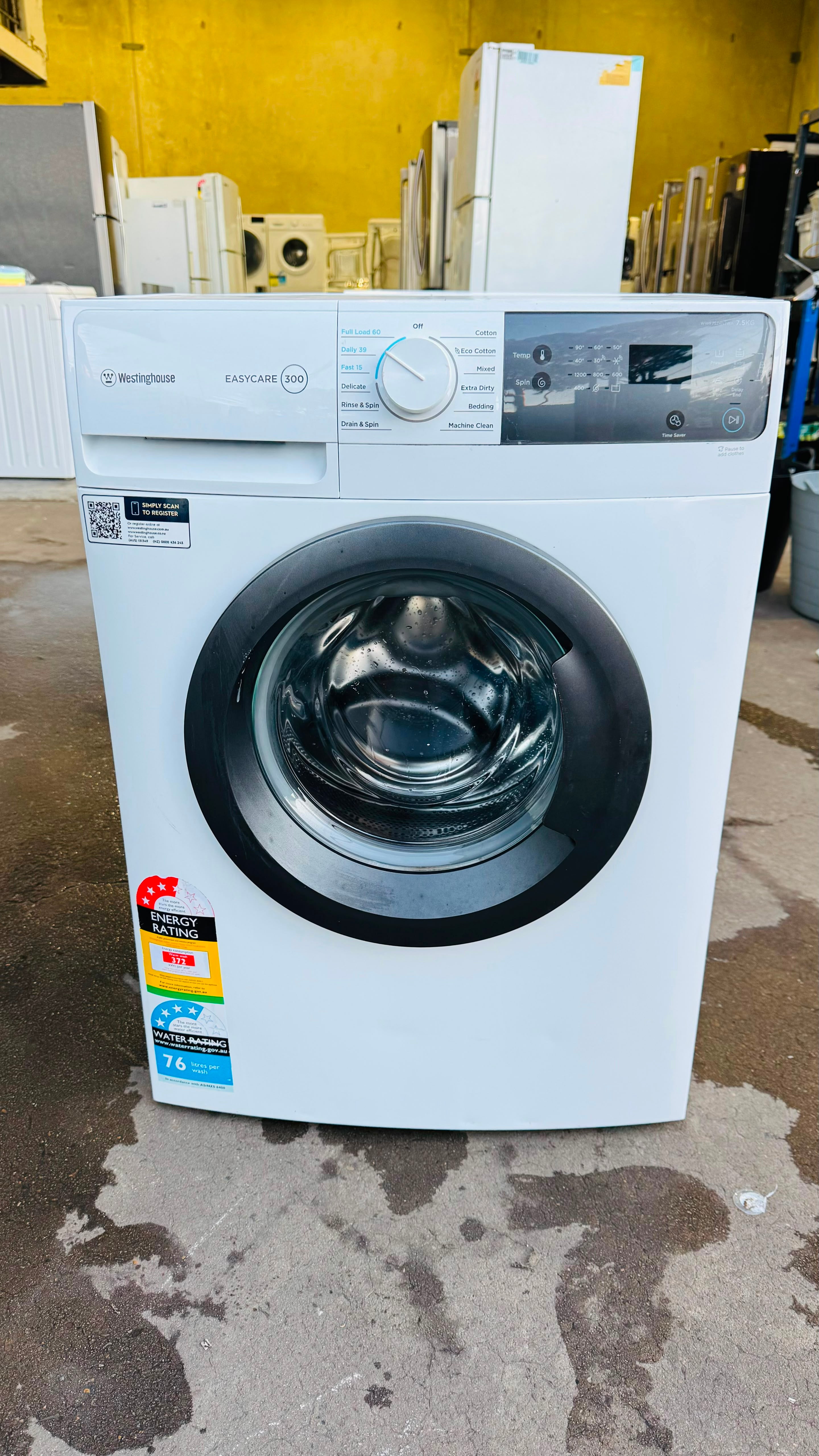 WESTINGHOUSE 7.5KGS FRONT LOADER WASHING MACHINE