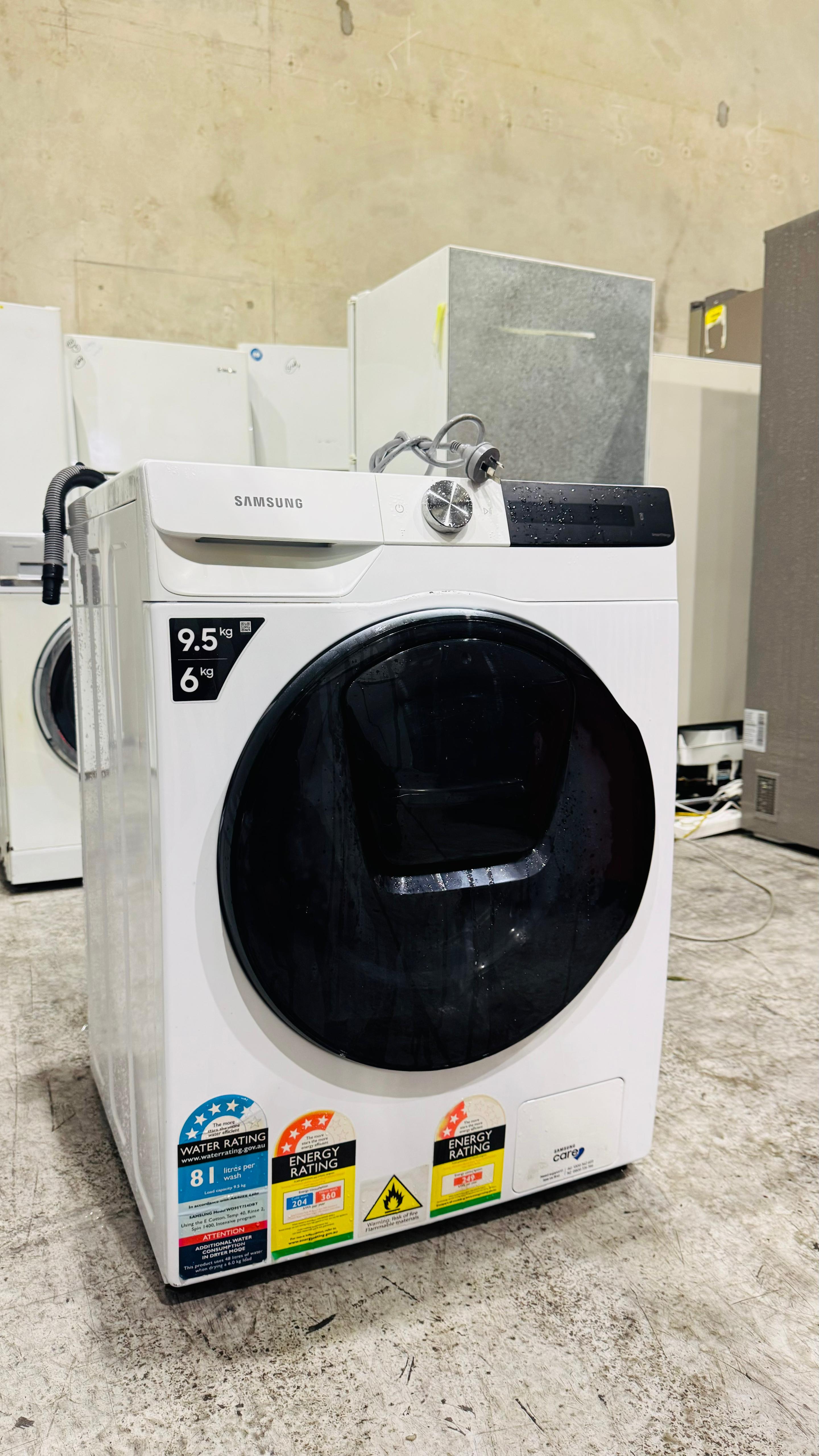 SAMSUNG 9.5KGS FRONT LOADER WASHING MACHINE
