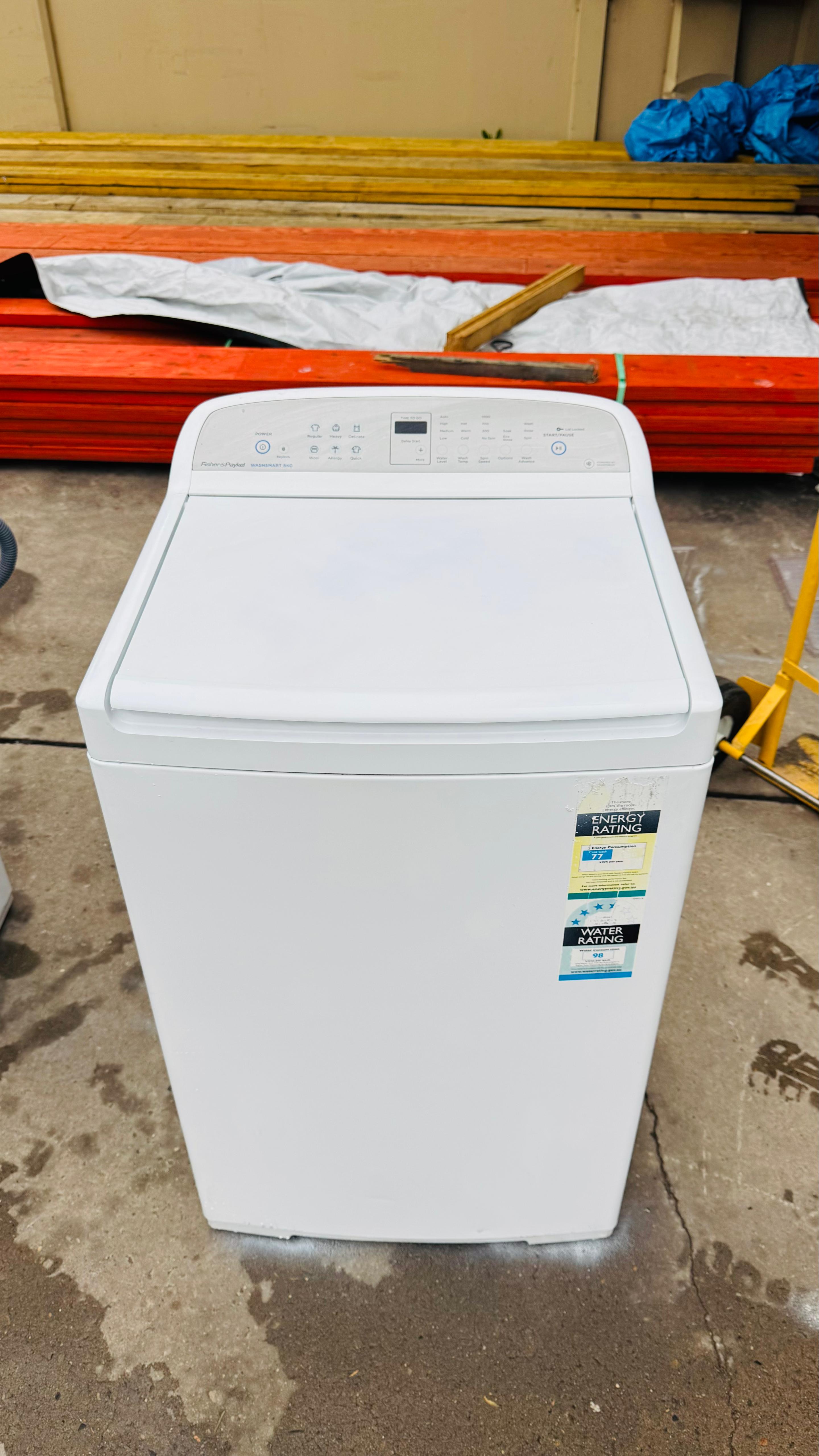 FISHER AND PAYKEL 8KGS TOP LOADER WASHING MACHINE