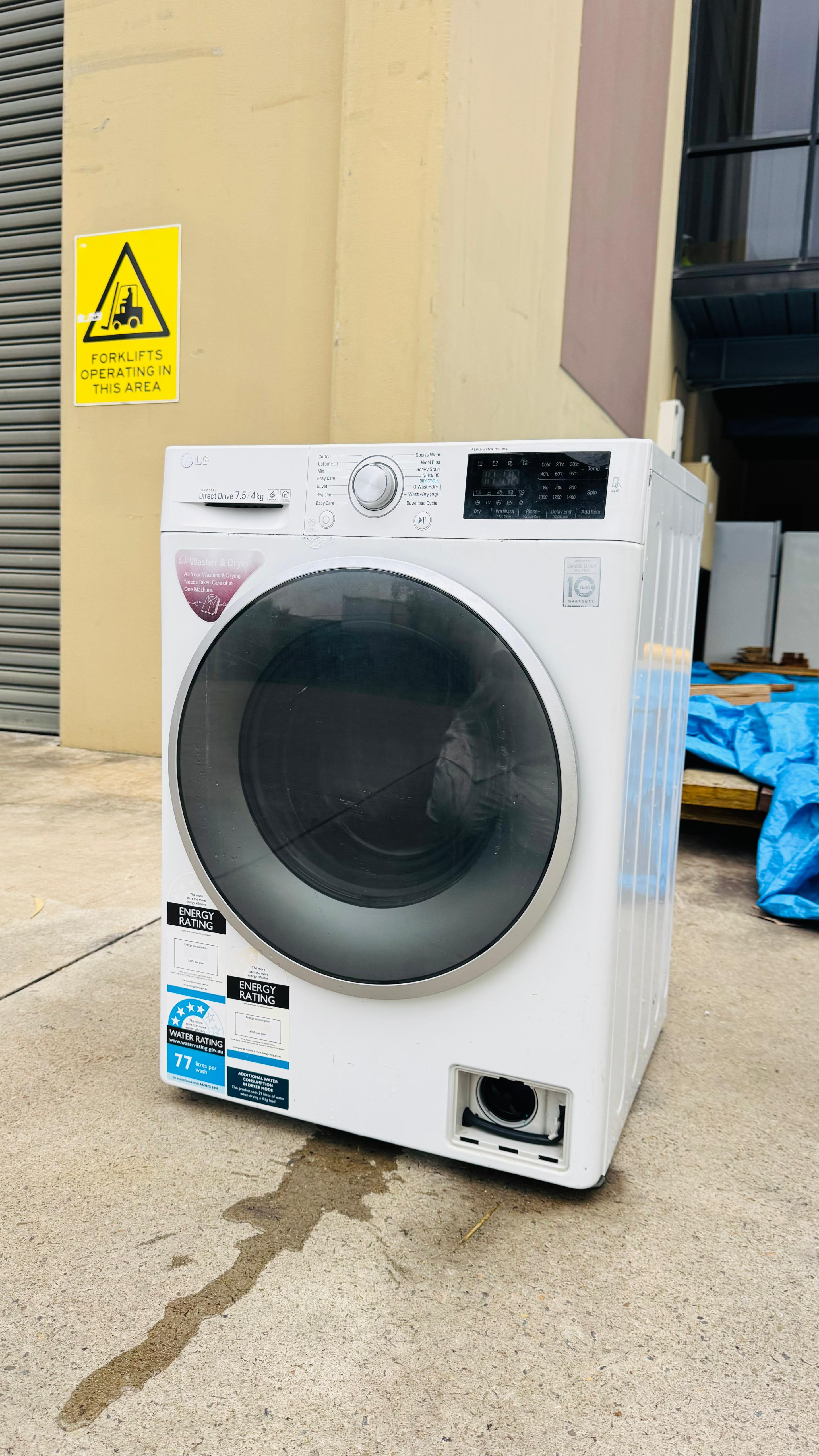 LG 7.5KGS FRONT LOADER WASHING MACHINE
