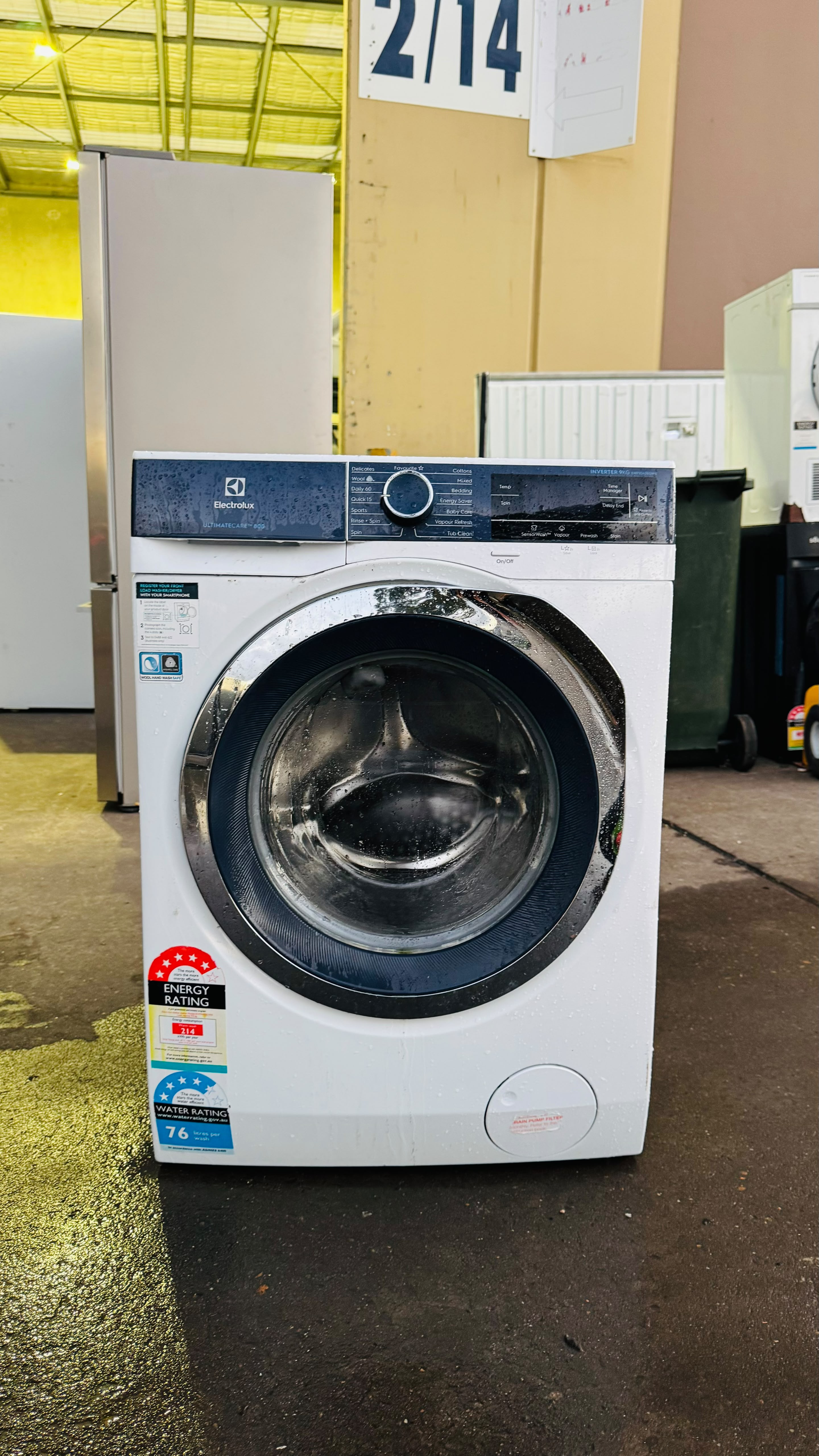 ELECTROLUX 9KGS FRONT LOADER WASHING MACHINE