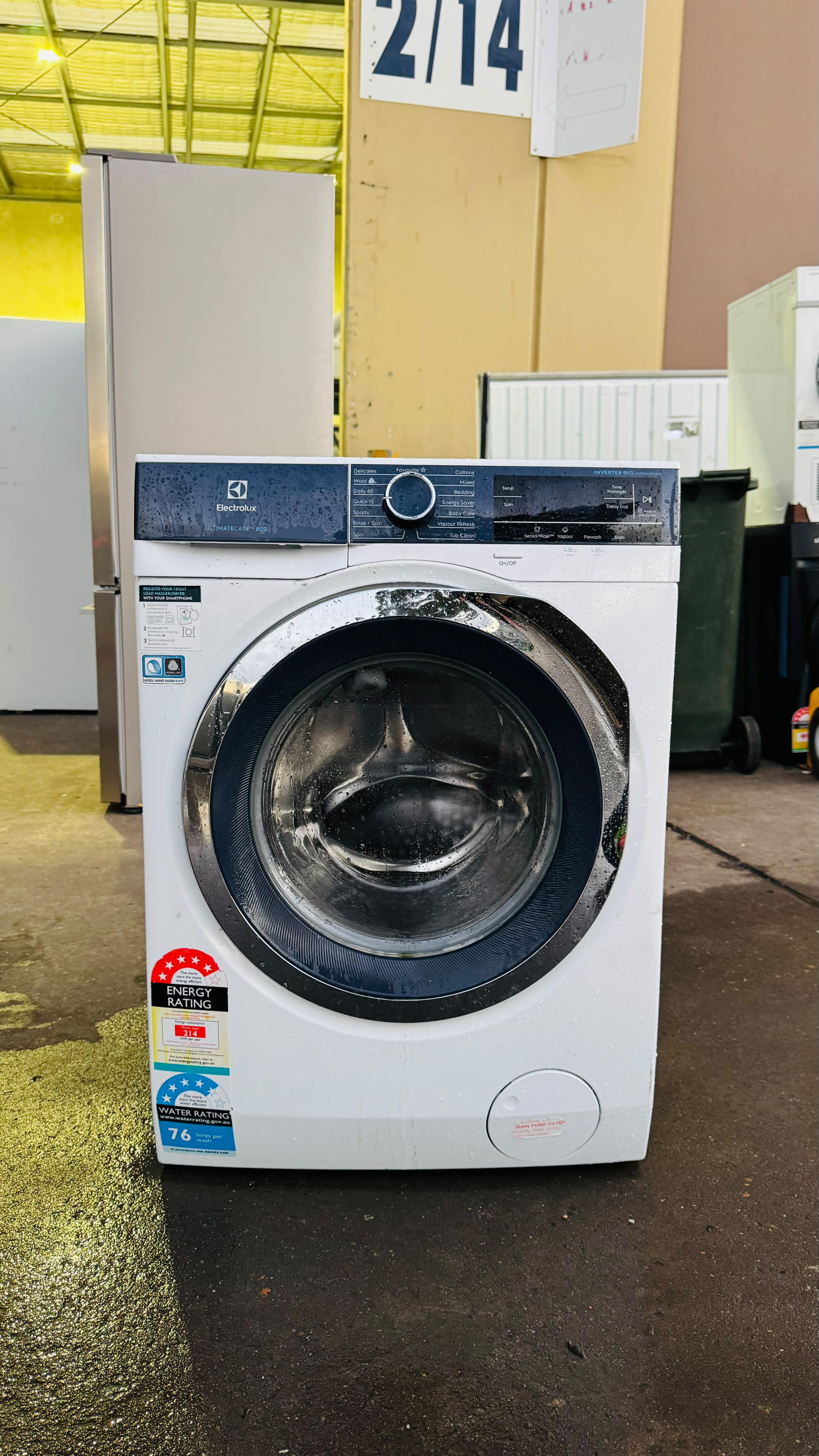 ELECTROLUX 9KGS FRONT LOADER WASHING MACHINE