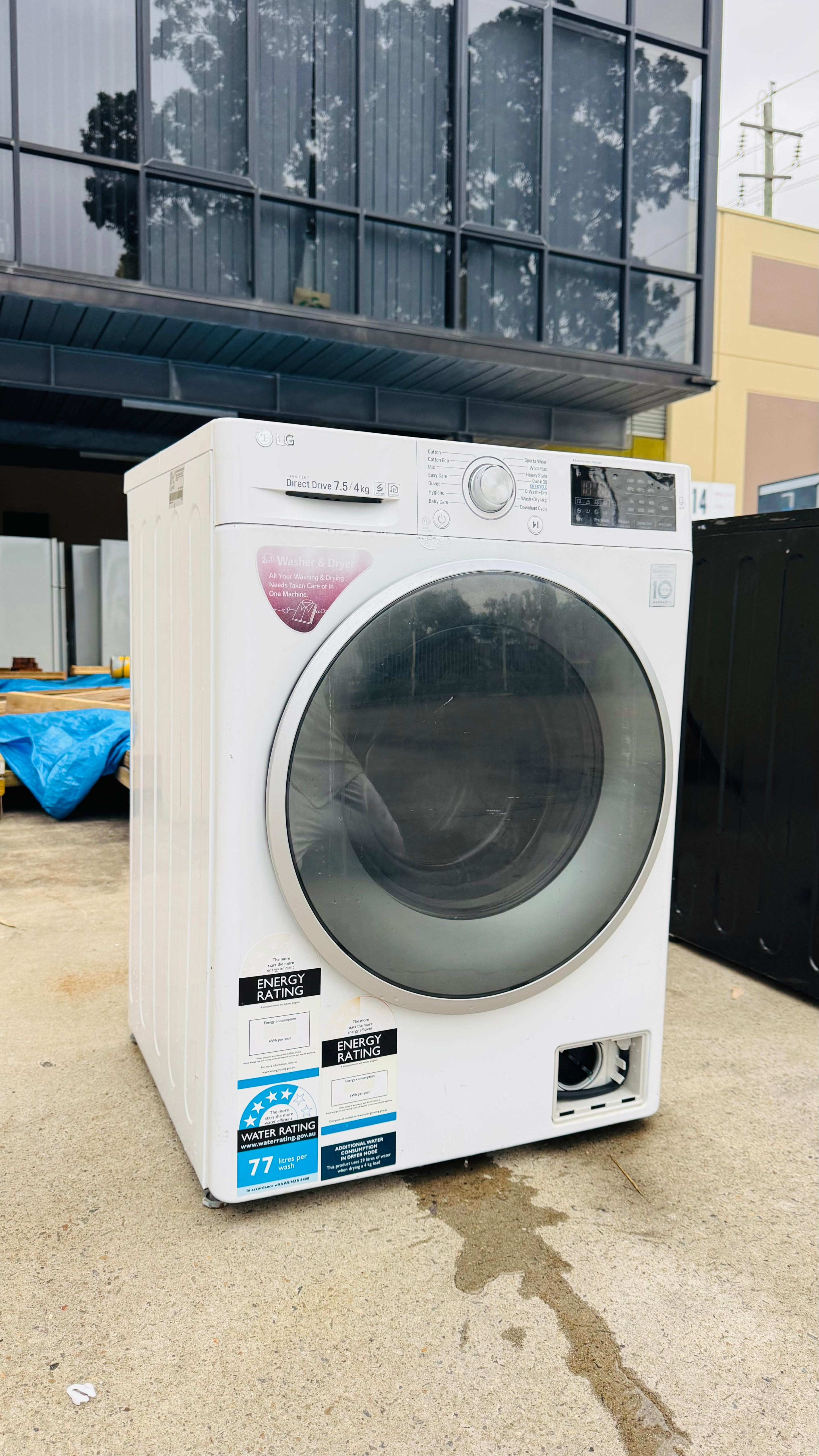 LG 7.5KGS FRONT LOADER WASHING MACHINE