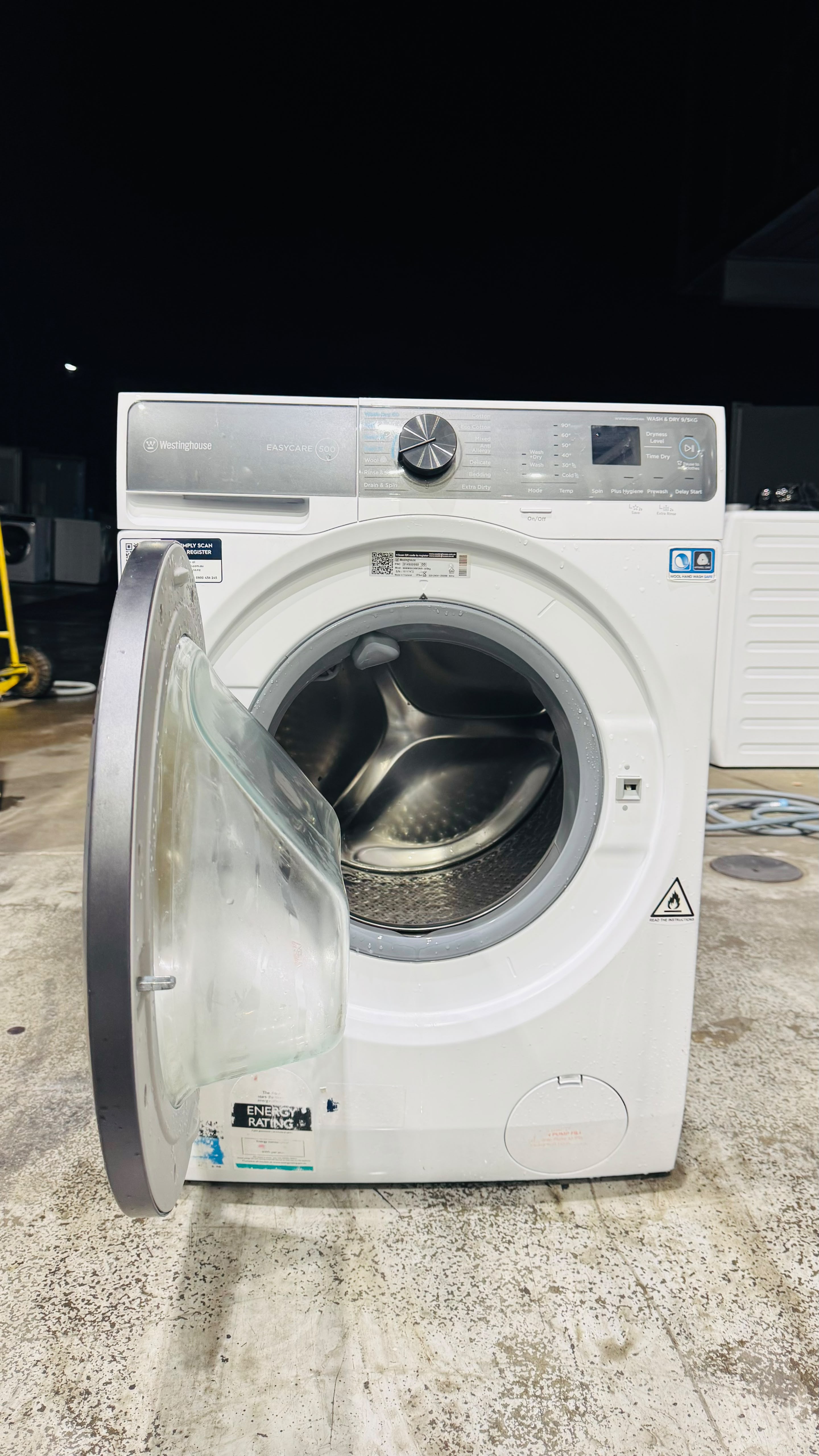 WESTINGHOUSE 9KGS FRONT LOADER WASHING MACHINE