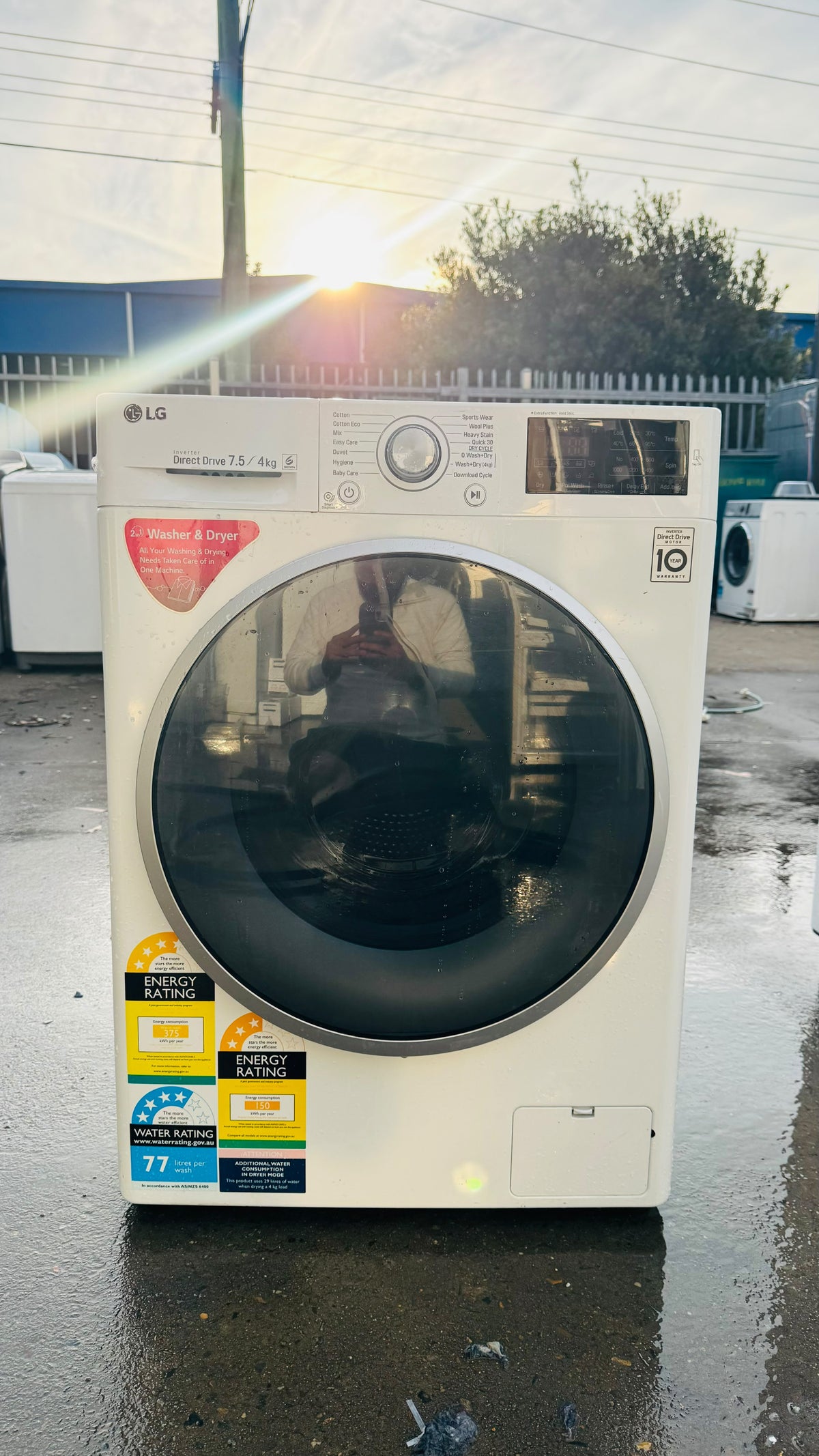 LG 7.5KGS FRONT LOADER WASHING MACHINE
