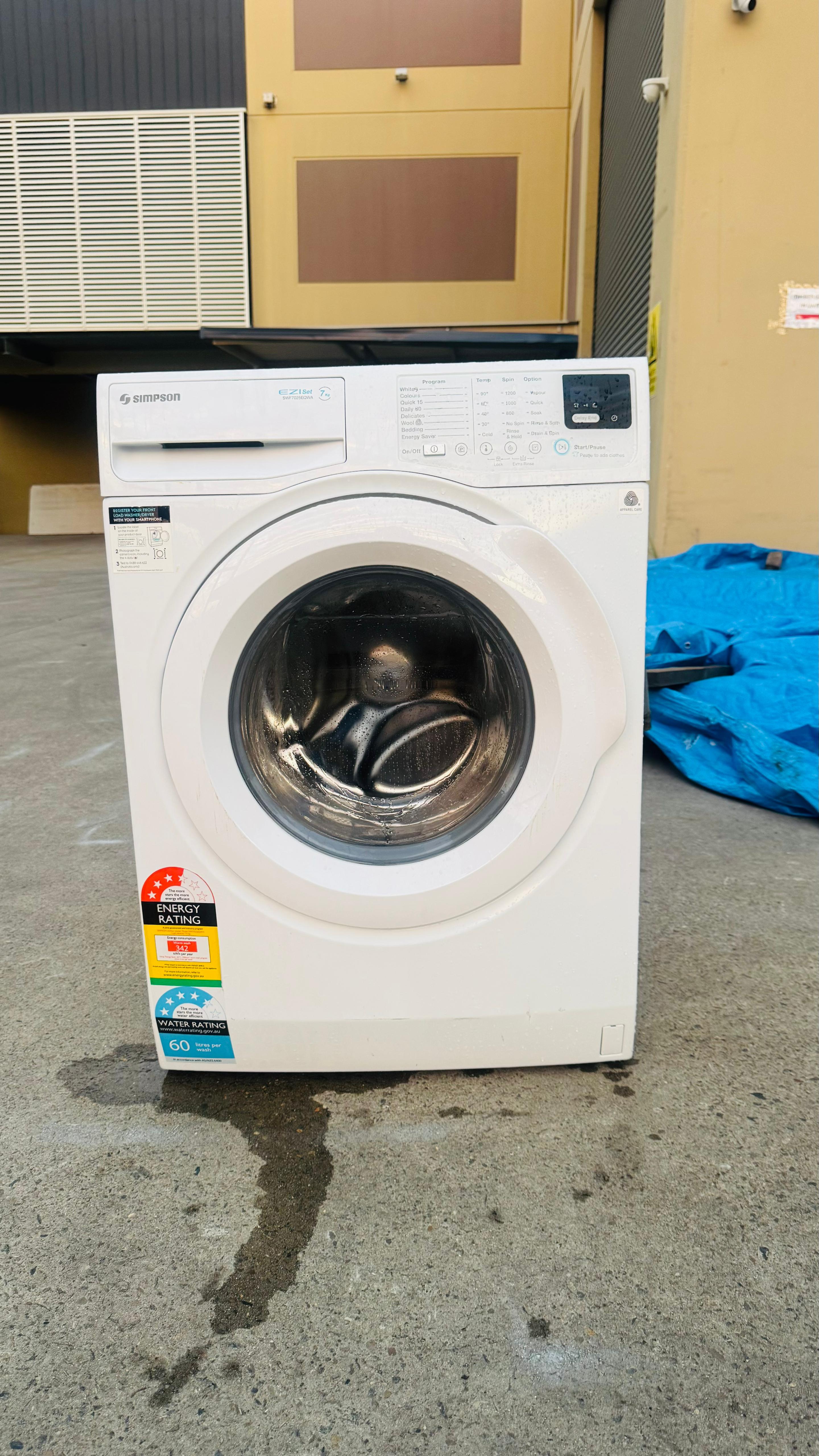 SIMPSON 7 KGS FRONT LOADER WASHING MACHINE