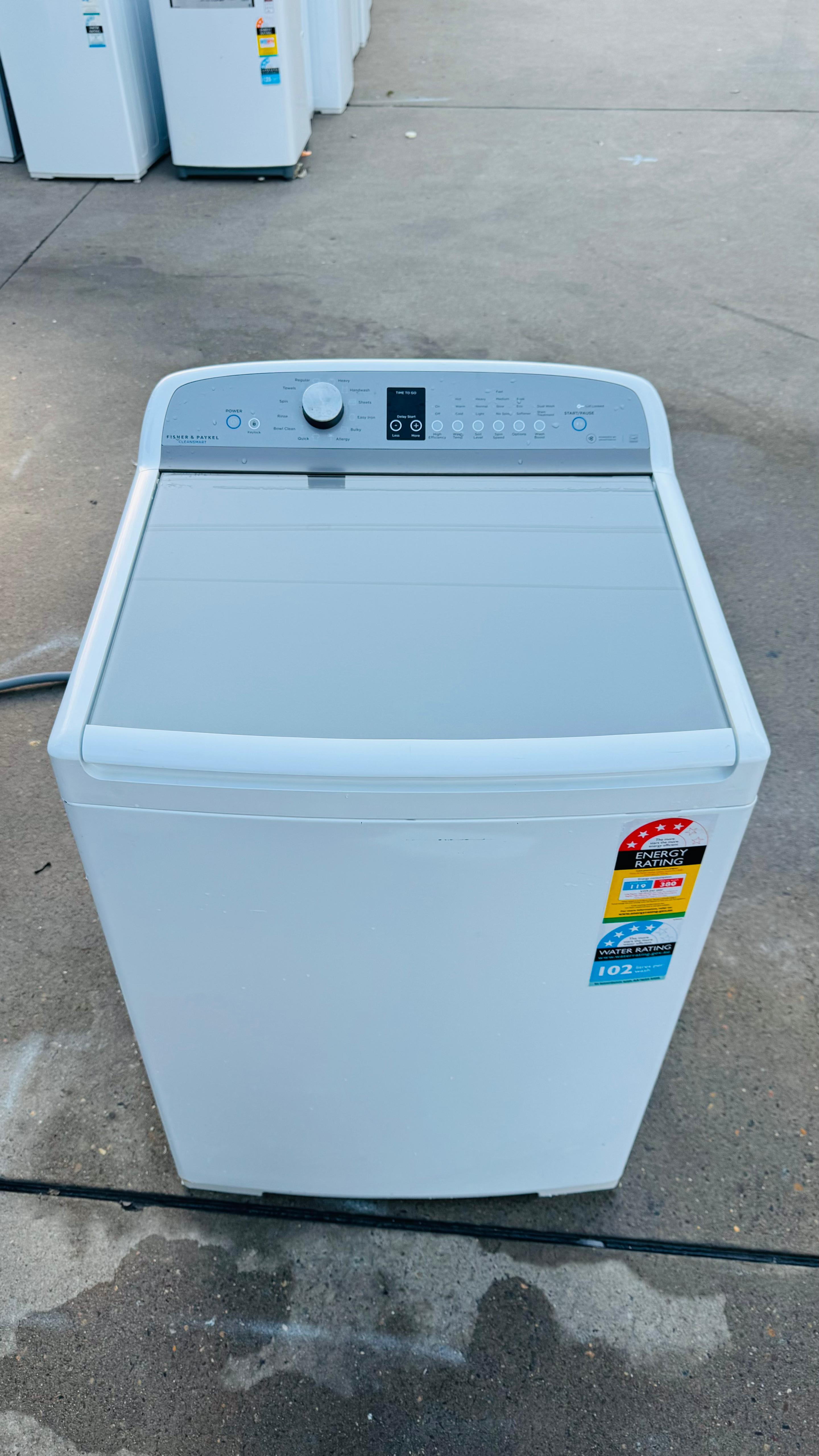 FISHER AND PAYKEL 10KGS TOP LOADER WASHING MACHINE