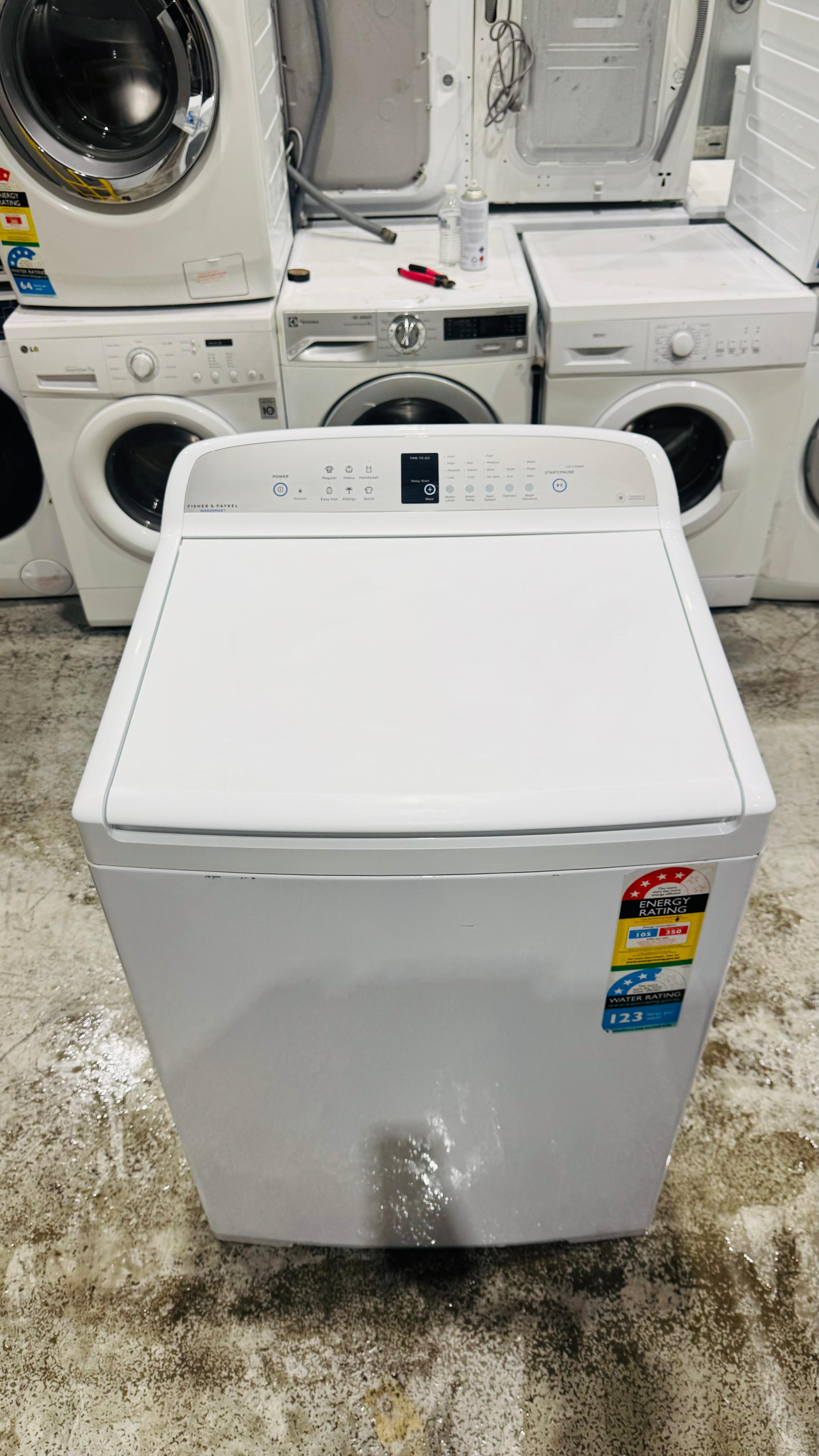 FISHER AND PAYKEL 10KG TOP LOADER WASHING MACHINE